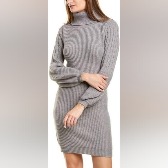 Nanette Lepore Cowl Neck Sweater Dress Gray Size M - Picture 5 of 14